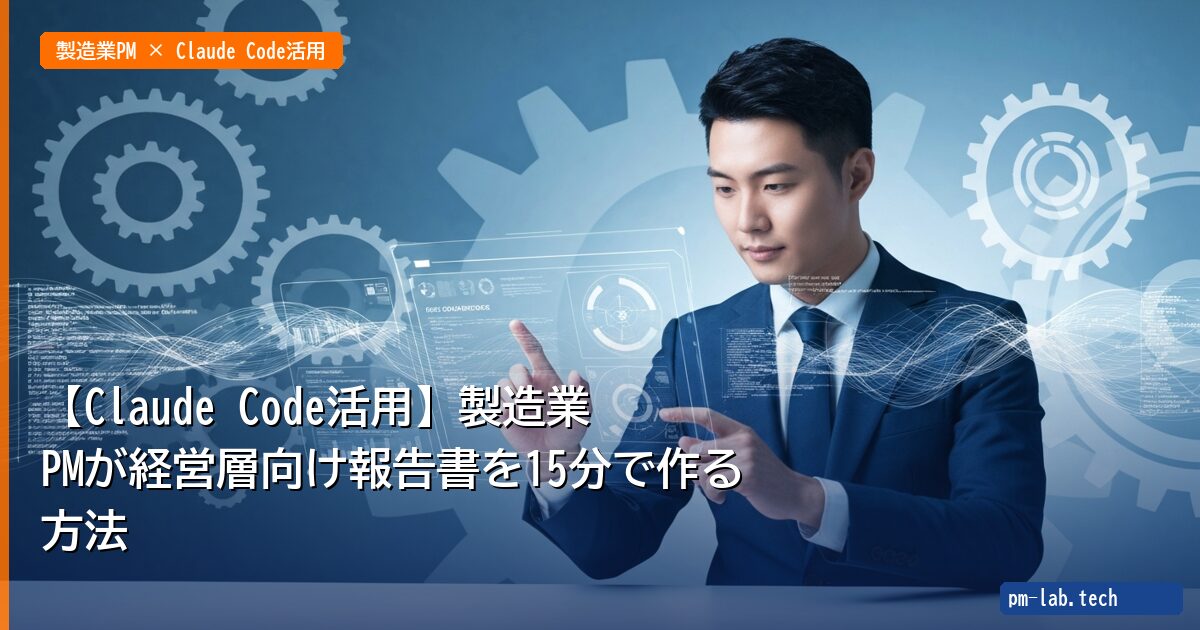 【Claude Code活用】製造業PMが経営層向け報告書を15分で作る方法 - pm-lab.tech