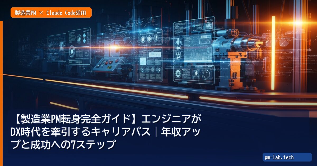 【製造業PM転身完全ガイド】エンジニアがDX時代を牽引するキャリアパス｜年収アップと成功への7ステップ - pm-lab.tech