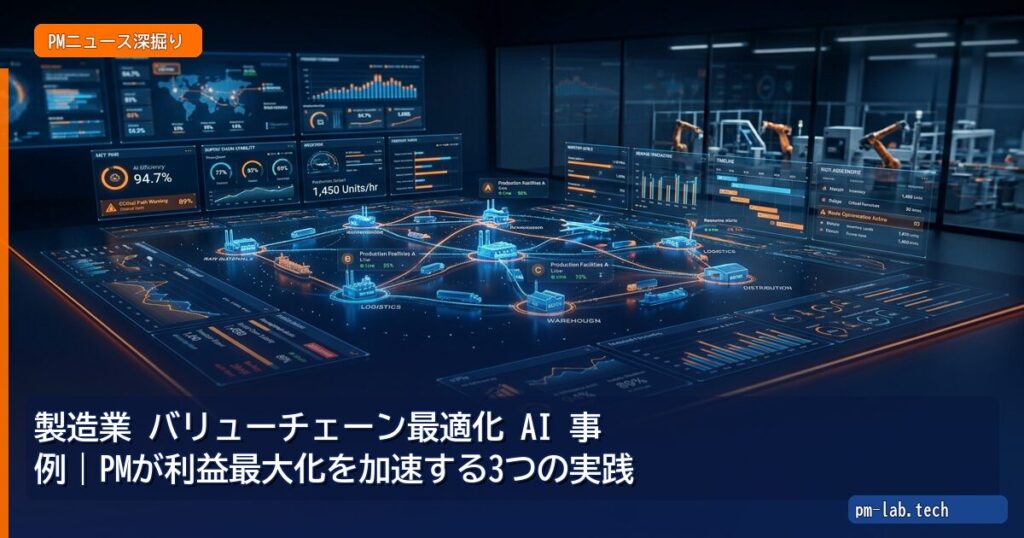 製造業 バリューチェーン最適化 AI 事例｜PMが利益最大化を加速する3つの実践 - pm-lab.tech