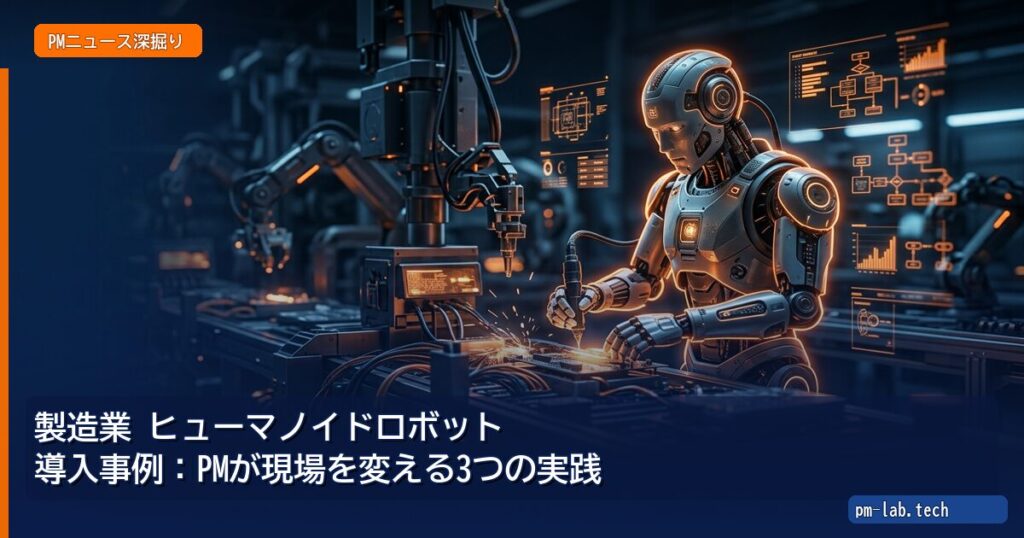 製造業 ヒューマノイドロボット 導入事例：PMが現場を変える3つの実践 - pm-lab.tech